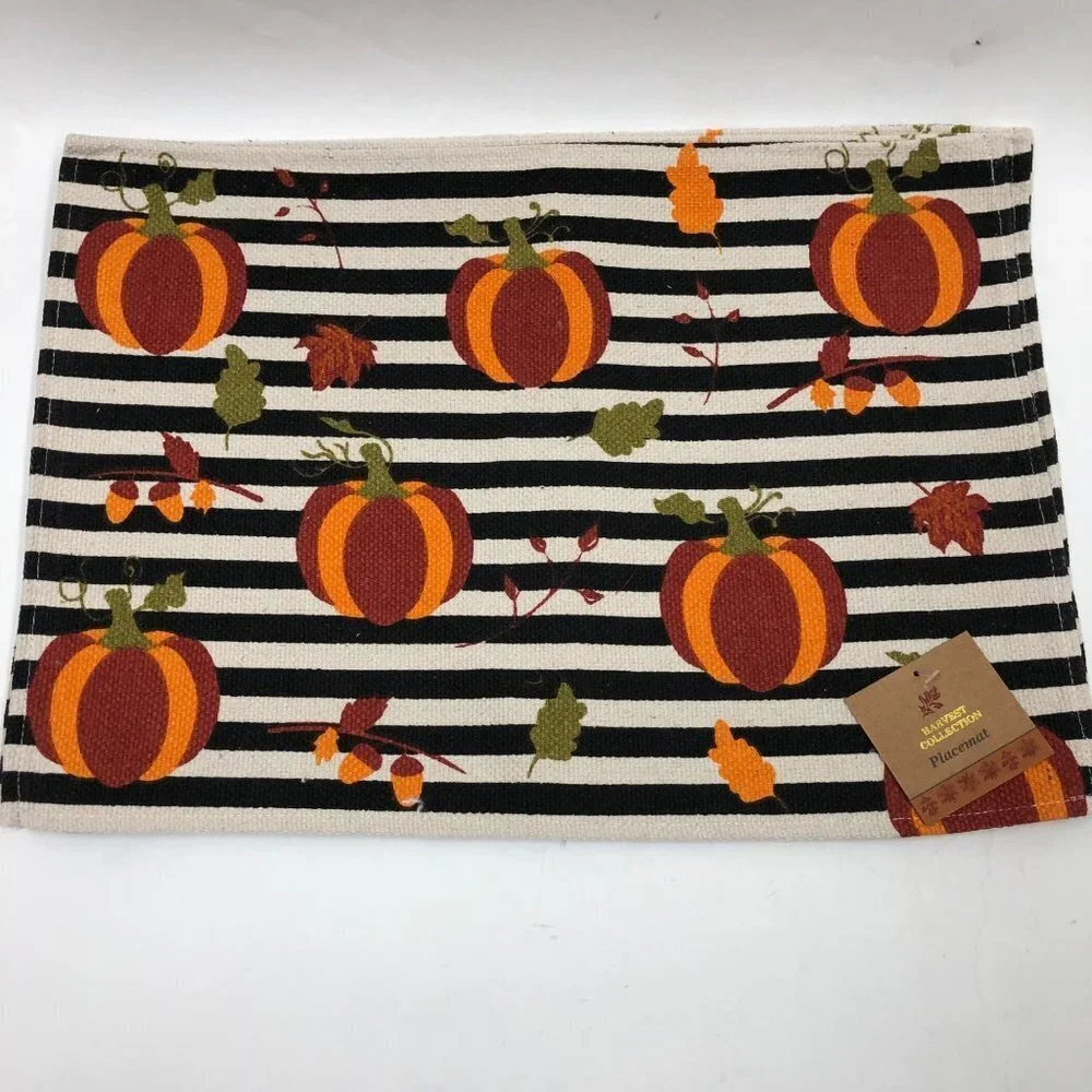 HARVEST COLLECTION SET OF 4  FALL‎ PRINTED PLACE MAT 13X19 NEW WITH TAG